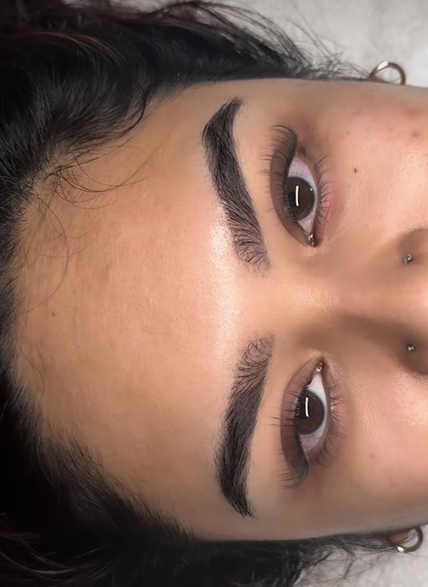 Laminated and tinted brows at Ra'pôr Salon in Costa Mesa