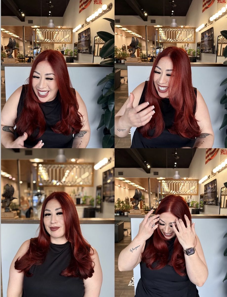Rich red hair color at Ra'pôr Salon in Costa Mesa